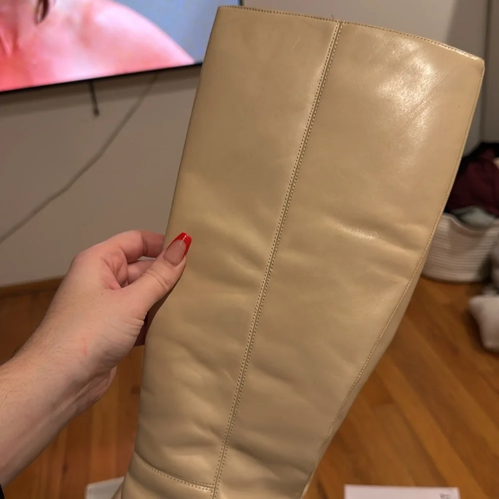 NINE WEST• leather heel pointed boots - Picture 14 of 15